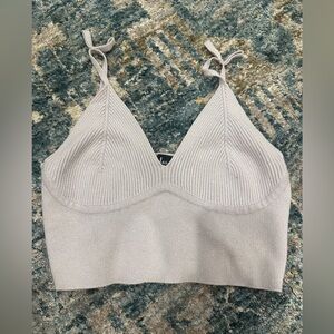 Lulus Lilac Purple Knit Crop Top / Bralette